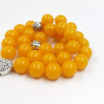Yellow Resin beads bracelet ambers color turkish jewelry accseeories islamic misbaha necklace Rosary bead muslim Gift