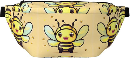 Yellow bee Running Waist Pack-No-Bounce Phone Holder for Gym, Waterproof Crossbody Fanny Pack with Adjustable Belt