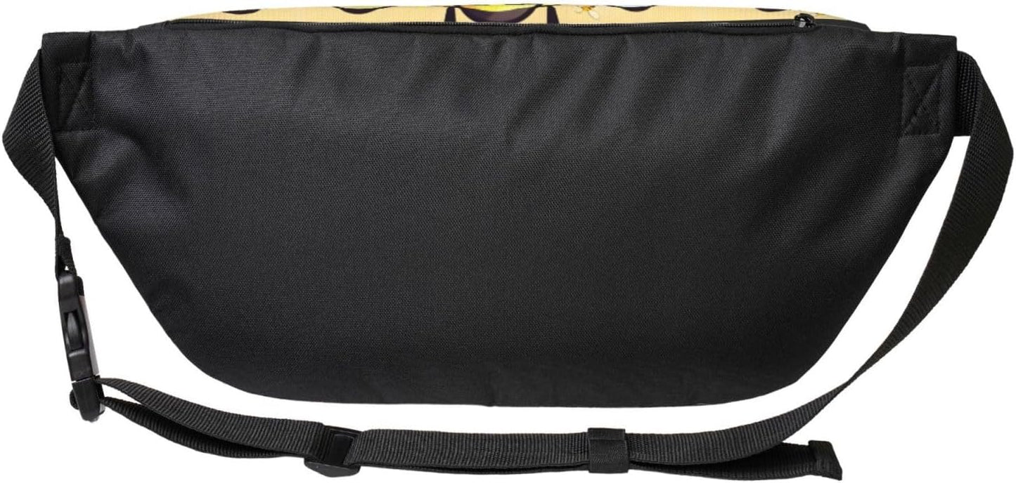 Yellow bee Running Waist Pack-No-Bounce Phone Holder for Gym, Waterproof Crossbody Fanny Pack with Adjustable Belt
