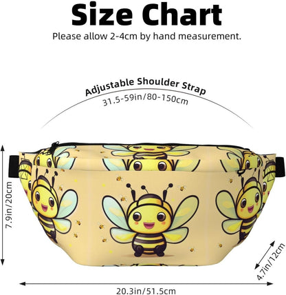 Yellow bee Running Waist Pack-No-Bounce Phone Holder for Gym, Waterproof Crossbody Fanny Pack with Adjustable Belt