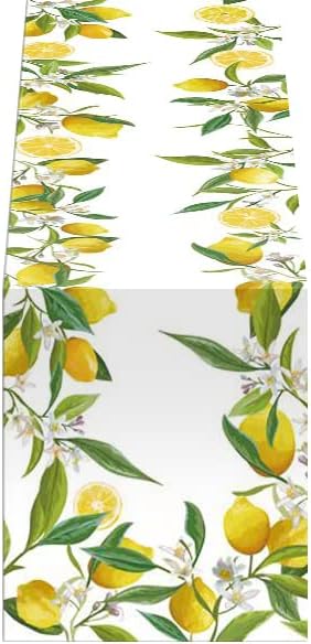 Spring Table Runner Lemon Watercolor Painting 13x72 inches, Seasonal Holiday Kitchen Decor in Spring Summer