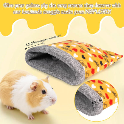 Small Pet Fleece Set,Guinea Pig Snuggle Sack, Tunnel,Fleece Forest Hideout,Square and Round Potty Pads for Guinea Pigs and More