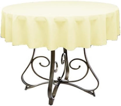 . Stylish Round 45-Inch Polyester Tablecloth in 40+ Colors - Premium Quality (Light Yellow)