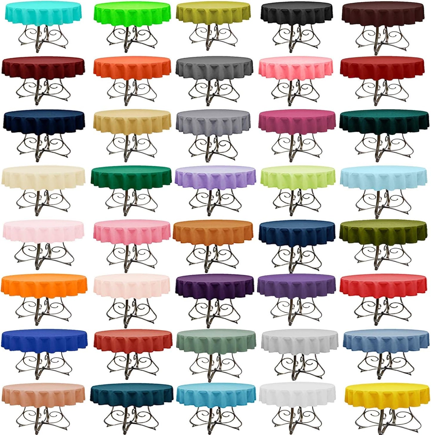 . Stylish Round 45-Inch Polyester Tablecloth in 40+ Colors - Premium Quality (Light Yellow)