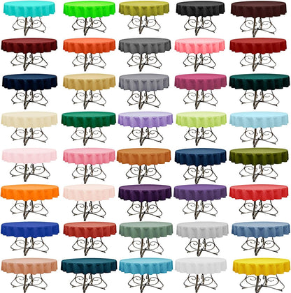 . Stylish Round 45-Inch Polyester Tablecloth in 40+ Colors - Premium Quality (Light Yellow)