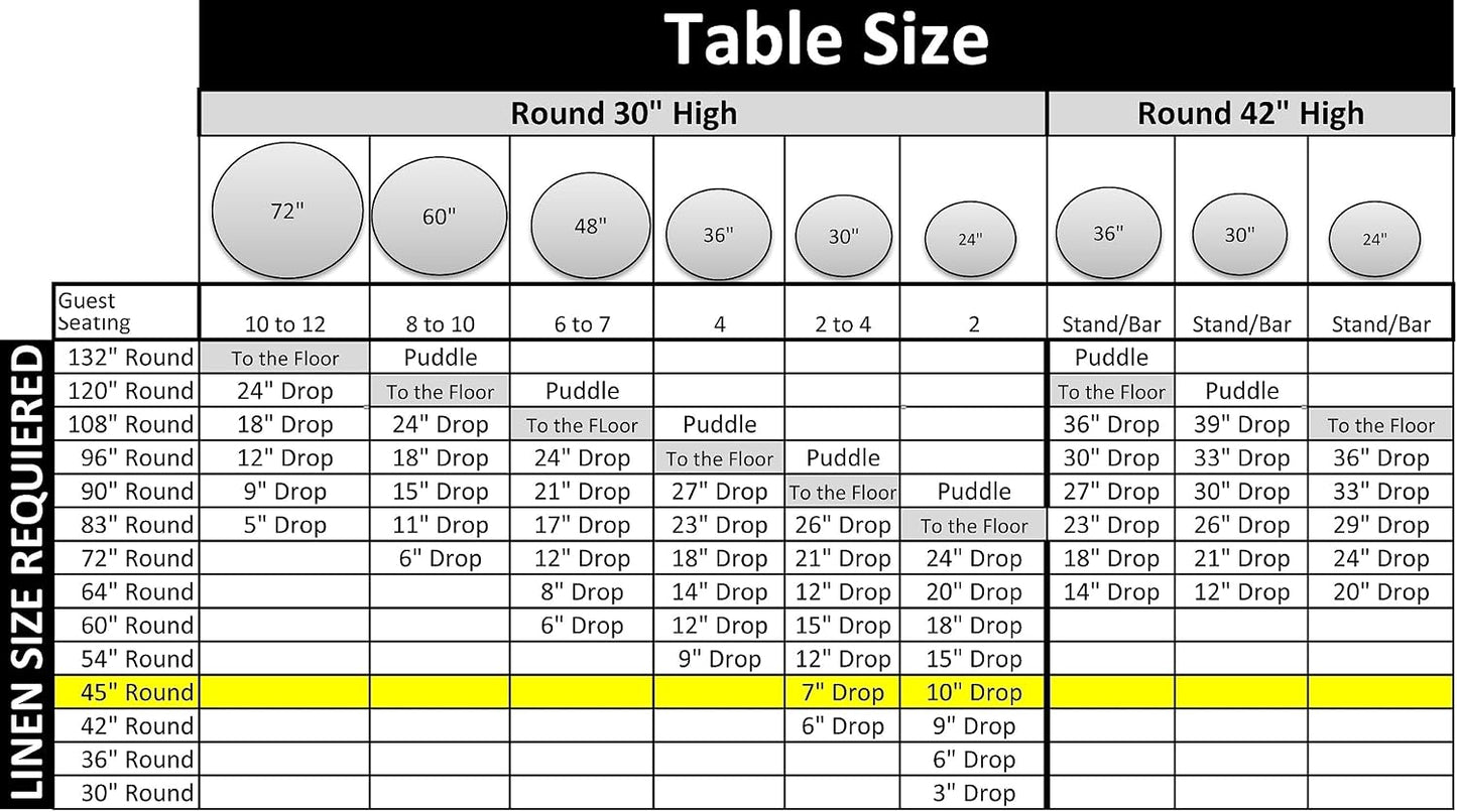 . Stylish Round 45-Inch Polyester Tablecloth in 40+ Colors - Premium Quality (Light Yellow)