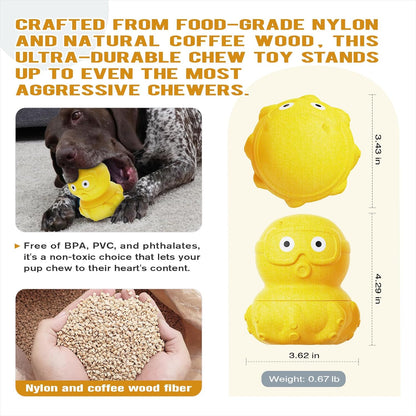 3-in-1 Treat-Dispensing Dog Puzzle Toy and Slow Feeder, Yellow | Octopus Puzzle Supports Frozen Treats,Dog Chew Toy,Kibble Dispensing and Slow Feeding,Interactive Dog Toys