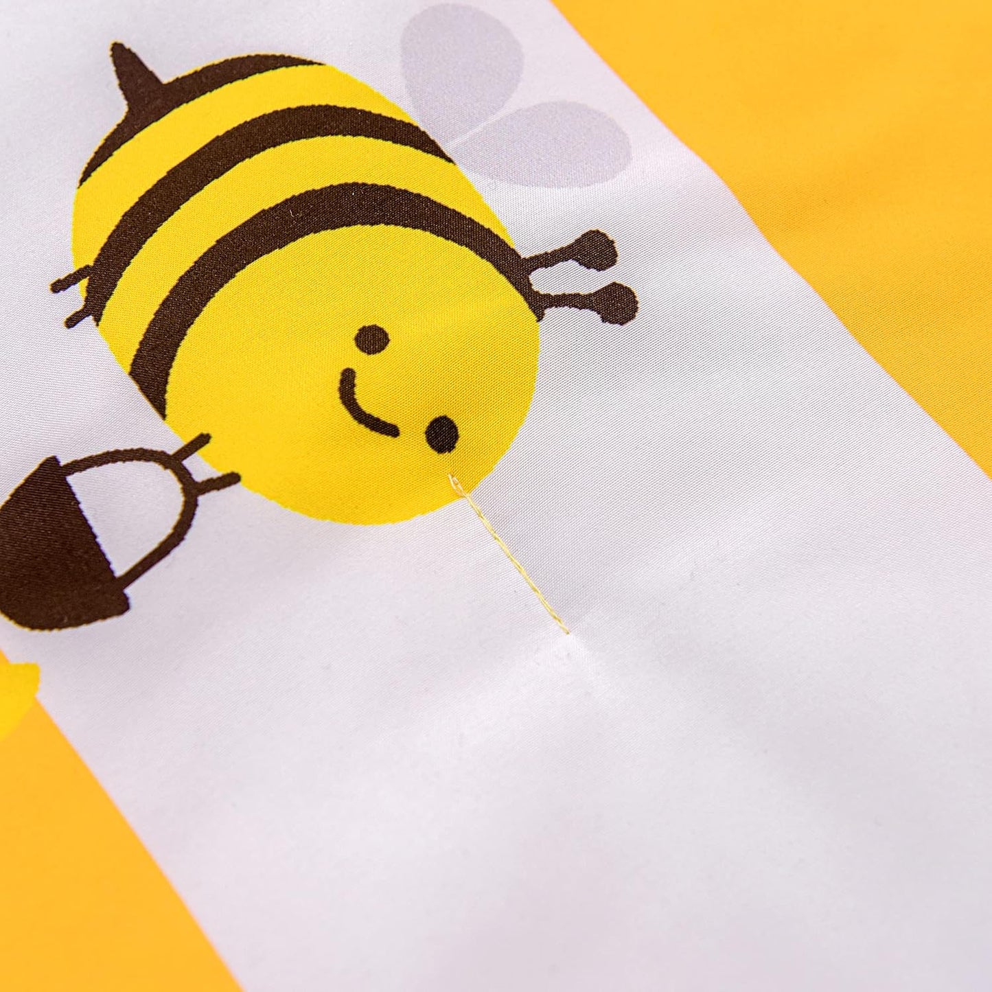 4 Pieces Ultra Soft Toddler Bedding Set, Colorful Bees and Flower Pattern Stripe Comforter Sets for Baby Girls Boys, Yellow