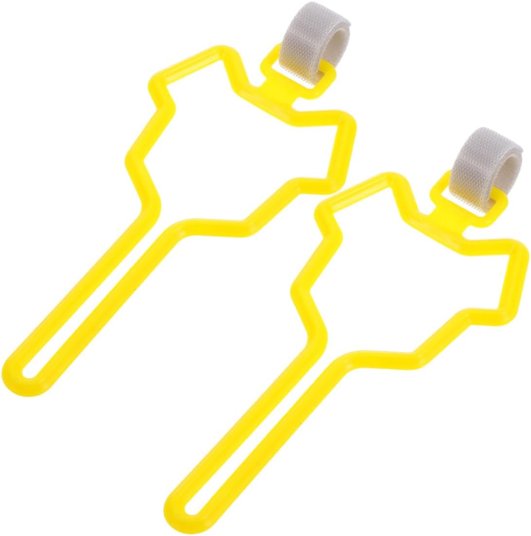 Dog Poop Bag Holder with Clip, 2pcs Hand-free Leash Waste Carrier for Walking and Running, Yellow Portable Dog Waste Bag Dispenser for Pet Cleanup