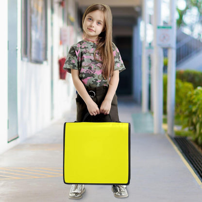 Zipper Binder 3 Ring Binder 1.5 Inch with Zippers Shoulder Strap & Handle Binders Organizer Bag Yellow