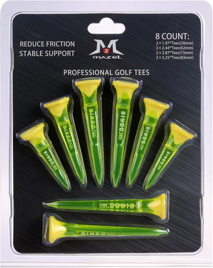 Transparent Plastic Golf Tees 8 Pack,Enhanced Durability & Stability Plastic Tees with 5 Prongs,Minimize Friction and Side Spin
