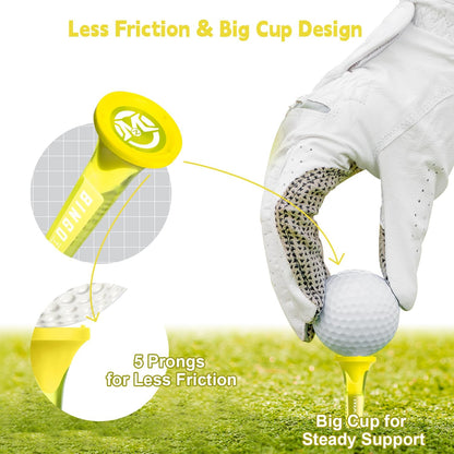 Transparent Plastic Golf Tees 8 Pack,Enhanced Durability & Stability Plastic Tees with 5 Prongs,Minimize Friction and Side Spin