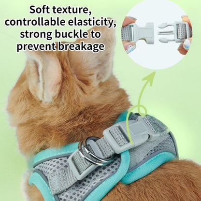 Pet Harness,Rabbit Harness and Leash Set, Breathable Pet Vest, Reflective Strips Jacket for Small Kitten, Puppy, Rabbit (Yellow,S)