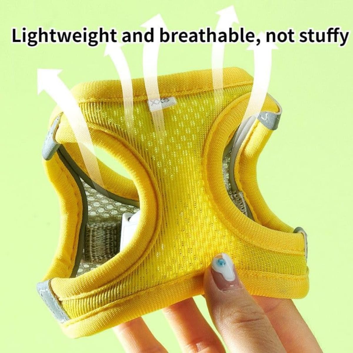 Pet Harness,Rabbit Harness and Leash Set, Breathable Pet Vest, Reflective Strips Jacket for Small Kitten, Puppy, Rabbit (Yellow,S)