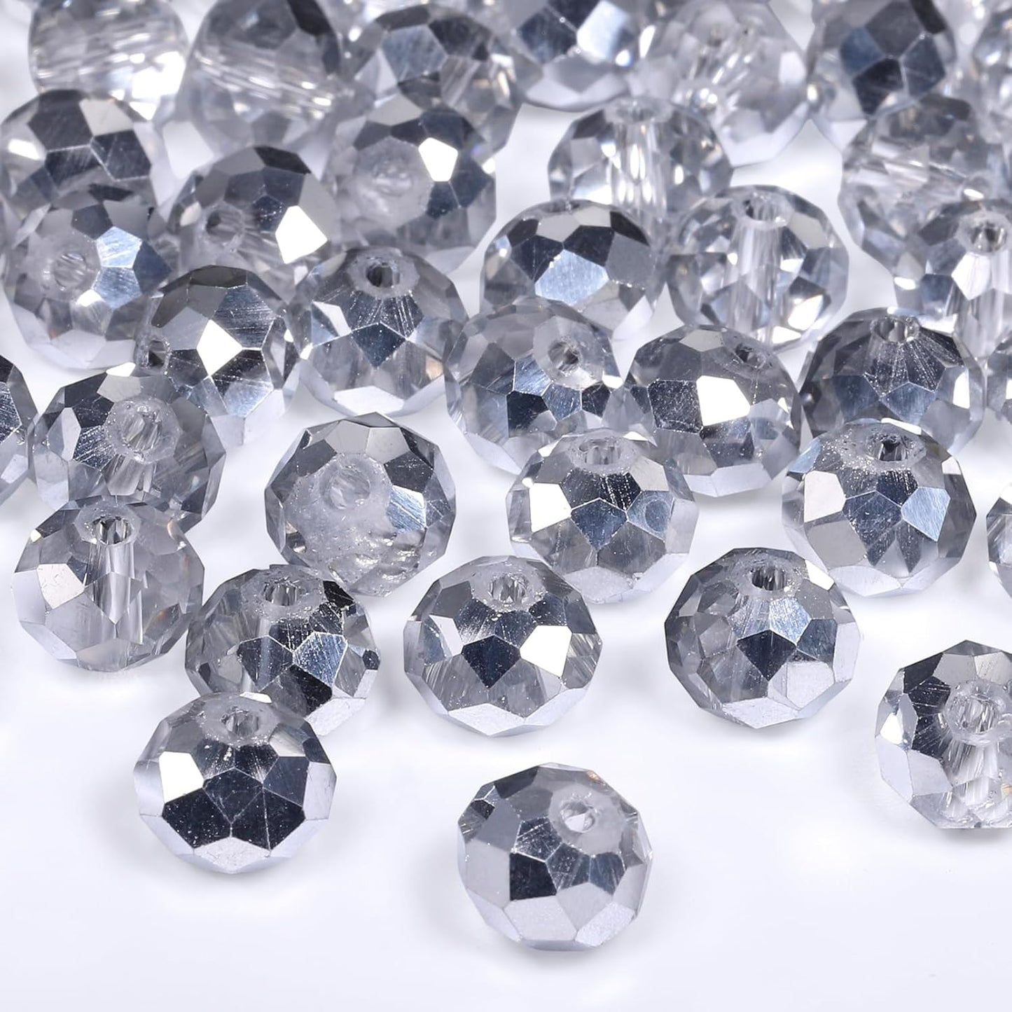 500pcs 6mm Crystal Glass Beads for Jewelry Making Faceted Rondelle Flat Beads for Bracelets Necklace Earrings DIY Crafts (Yellow Crystal AB Bead)