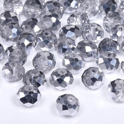 500pcs 6mm Crystal Glass Beads for Jewelry Making Faceted Rondelle Flat Beads for Bracelets Necklace Earrings DIY Crafts (Yellow Crystal AB Bead)
