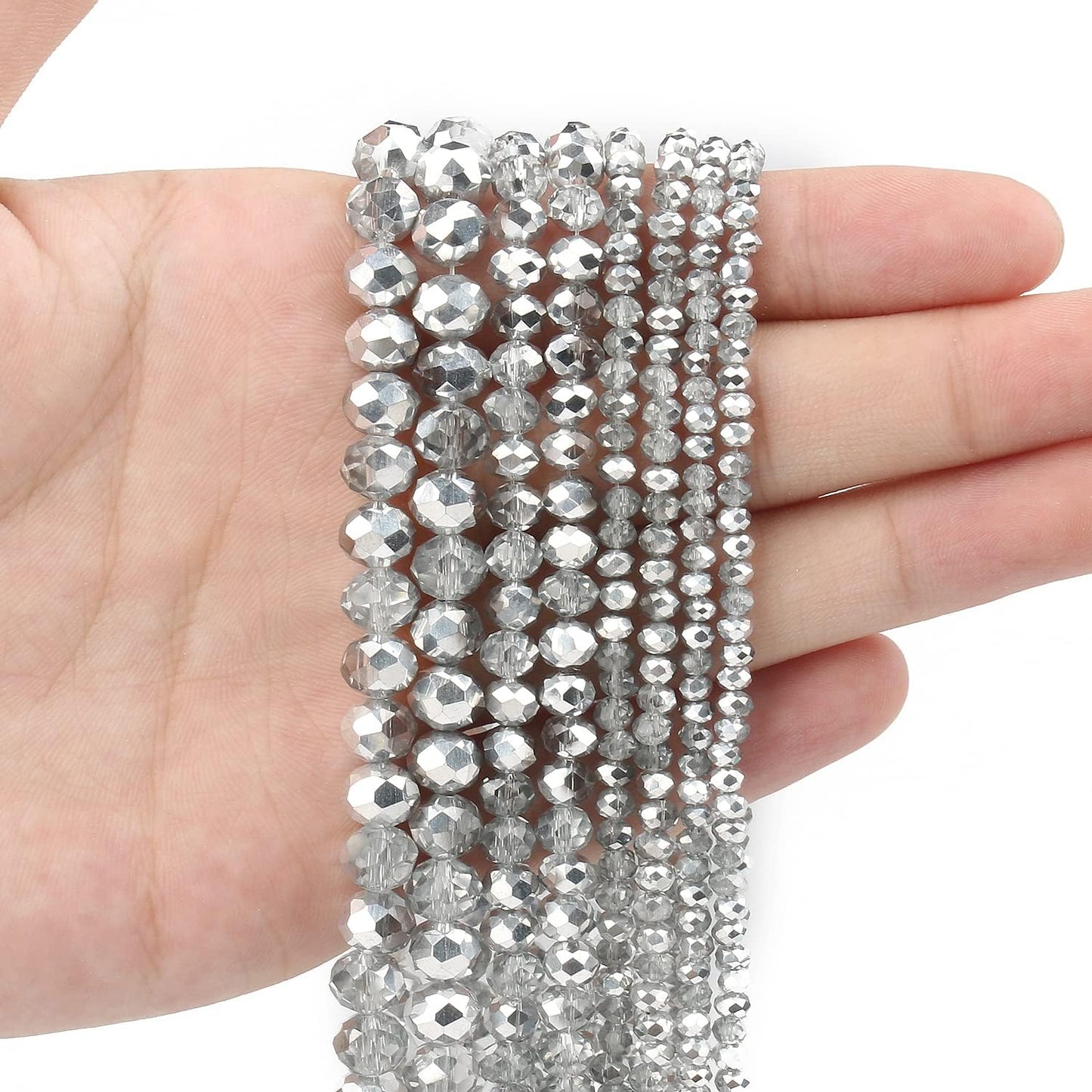 500pcs 6mm Crystal Glass Beads for Jewelry Making Faceted Rondelle Flat Beads for Bracelets Necklace Earrings DIY Crafts (Yellow Crystal AB Bead)