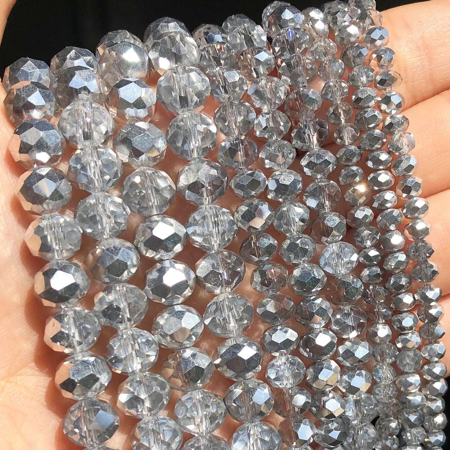 500pcs 6mm Crystal Glass Beads for Jewelry Making Faceted Rondelle Flat Beads for Bracelets Necklace Earrings DIY Crafts (Yellow Crystal AB Bead)