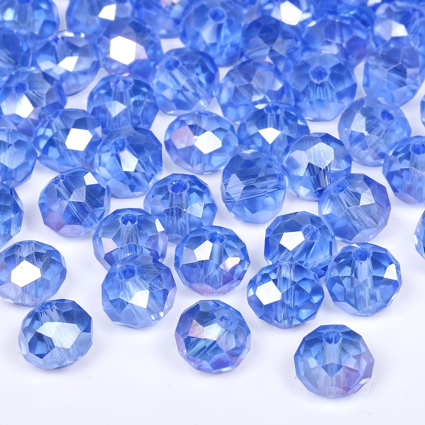 500pcs 6mm Crystal Glass Beads for Jewelry Making Faceted Rondelle Flat Beads for Bracelets Necklace Earrings DIY Crafts (Yellow Crystal AB Bead)