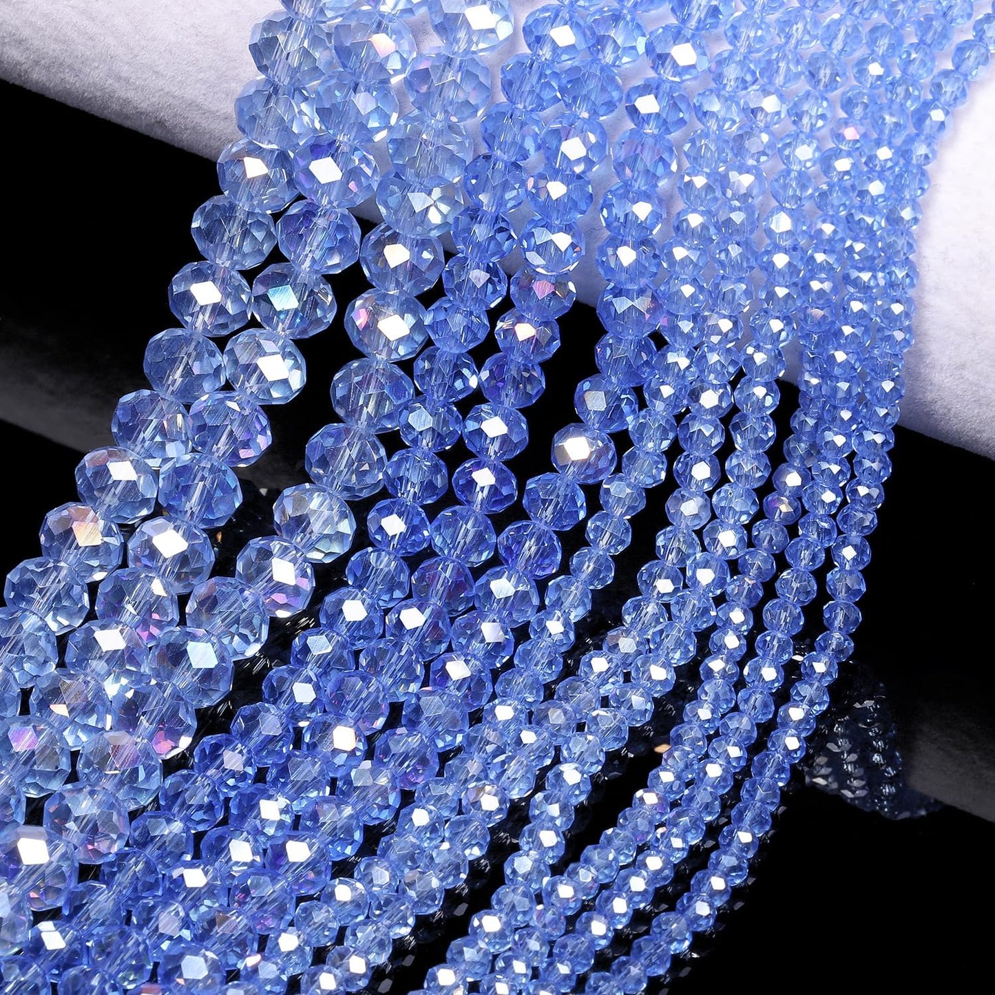 500pcs 6mm Crystal Glass Beads for Jewelry Making Faceted Rondelle Flat Beads for Bracelets Necklace Earrings DIY Crafts (Yellow Crystal AB Bead)