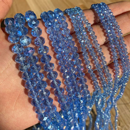 500pcs 6mm Crystal Glass Beads for Jewelry Making Faceted Rondelle Flat Beads for Bracelets Necklace Earrings DIY Crafts (Yellow Crystal AB Bead)