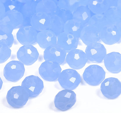 500pcs 6mm Crystal Glass Beads for Jewelry Making Faceted Rondelle Flat Beads for Bracelets Necklace Earrings DIY Crafts (Yellow Crystal AB Bead)