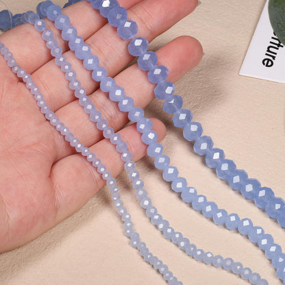 500pcs 6mm Crystal Glass Beads for Jewelry Making Faceted Rondelle Flat Beads for Bracelets Necklace Earrings DIY Crafts (Yellow Crystal AB Bead)