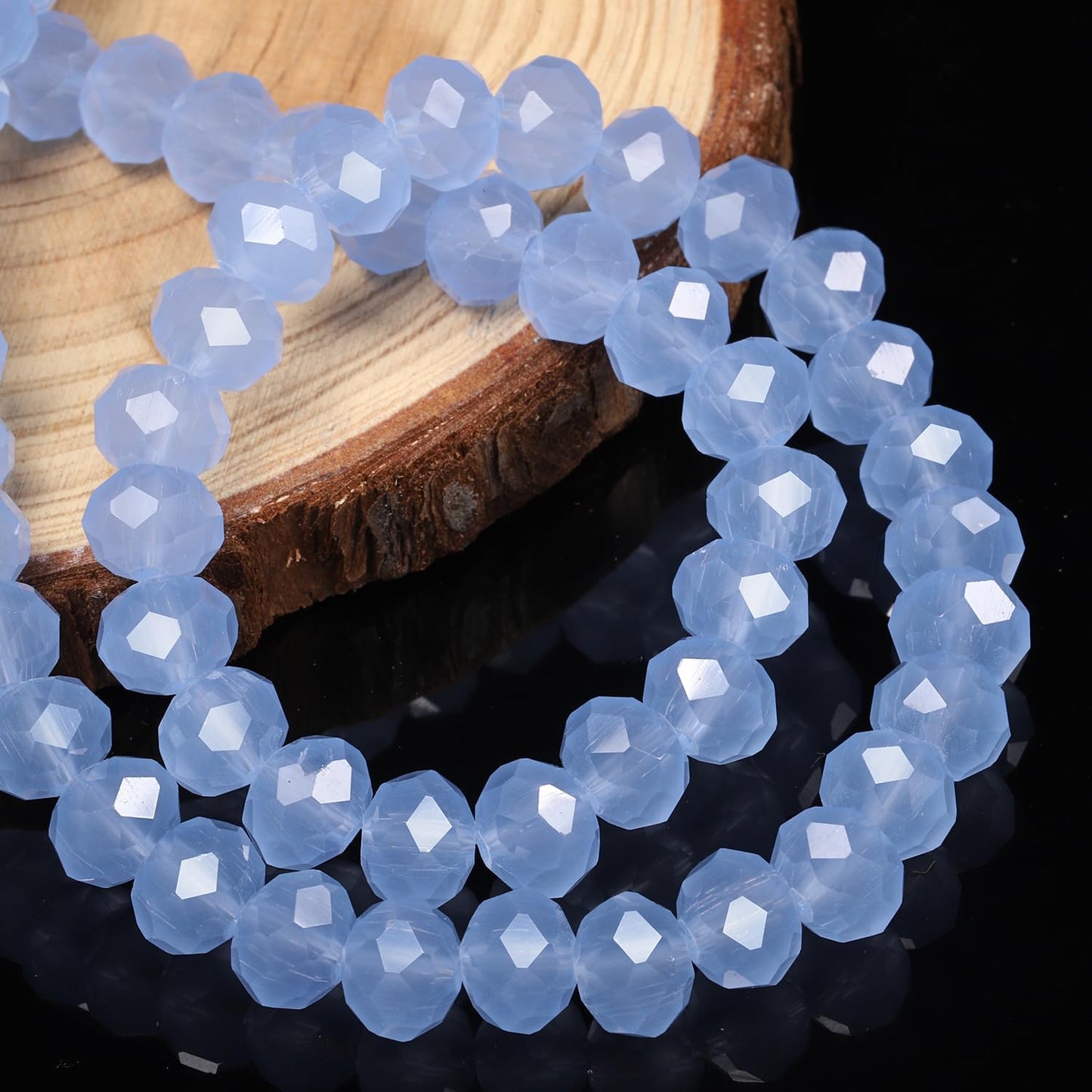 500pcs 6mm Crystal Glass Beads for Jewelry Making Faceted Rondelle Flat Beads for Bracelets Necklace Earrings DIY Crafts (Yellow Crystal AB Bead)