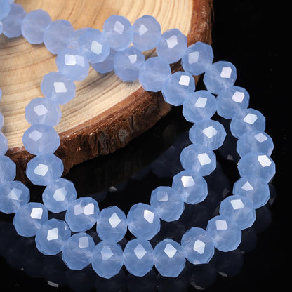 500pcs 6mm Crystal Glass Beads for Jewelry Making Faceted Rondelle Flat Beads for Bracelets Necklace Earrings DIY Crafts (Yellow Crystal AB Bead)