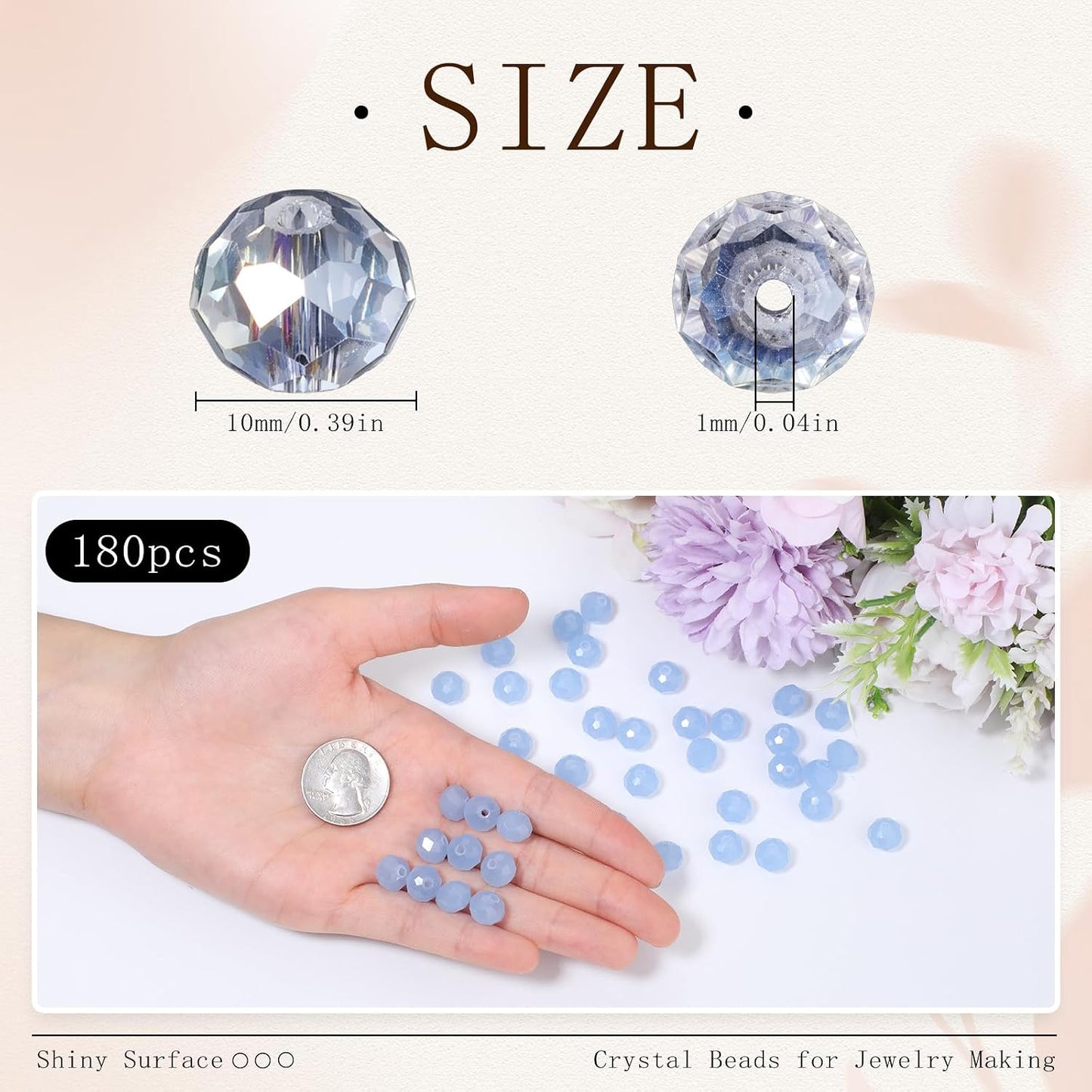500pcs 6mm Crystal Glass Beads for Jewelry Making Faceted Rondelle Flat Beads for Bracelets Necklace Earrings DIY Crafts (Yellow Crystal AB Bead)