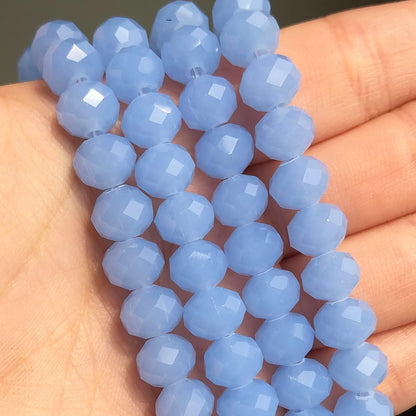 500pcs 6mm Crystal Glass Beads for Jewelry Making Faceted Rondelle Flat Beads for Bracelets Necklace Earrings DIY Crafts (Yellow Crystal AB Bead)