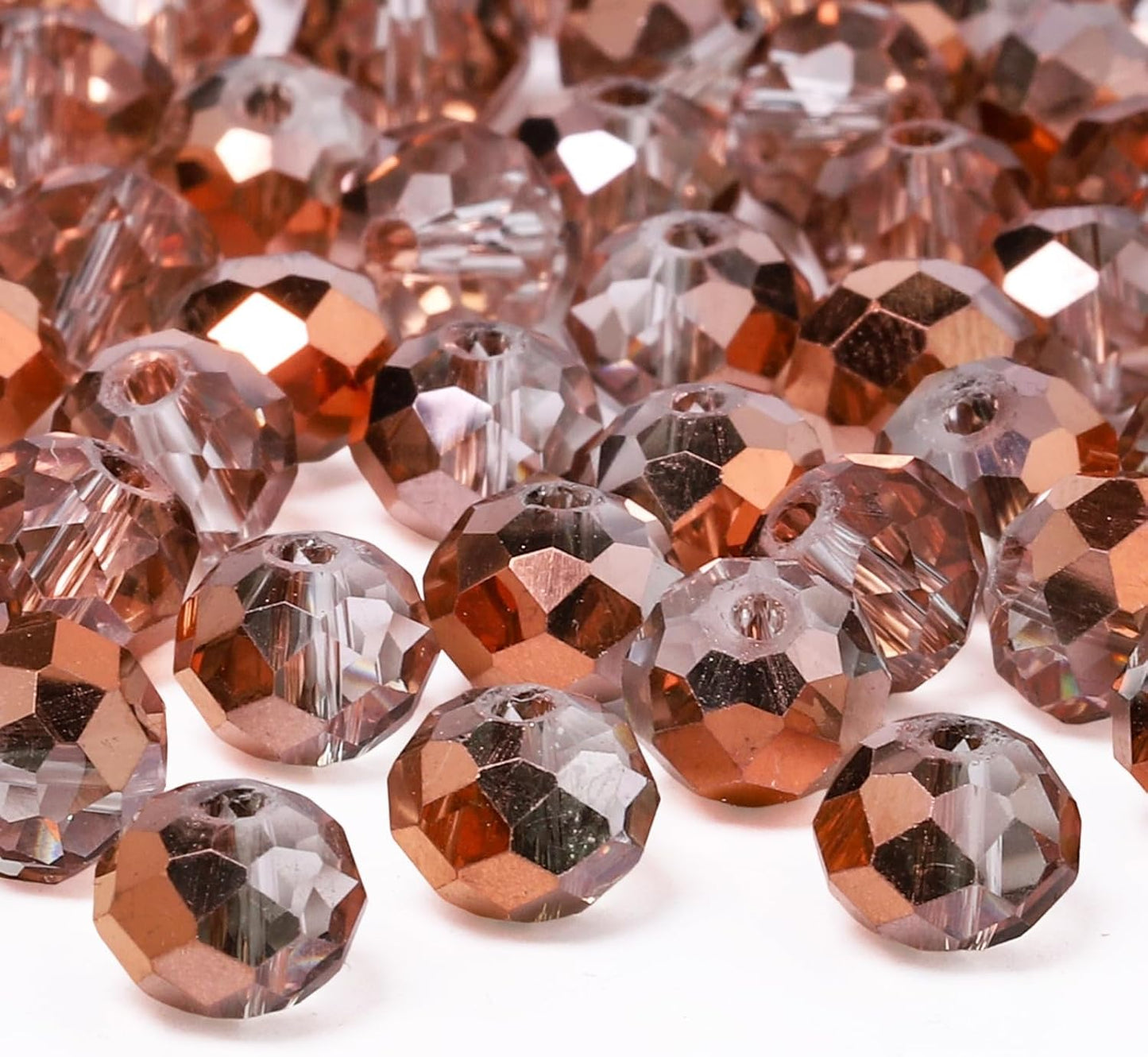 500pcs 6mm Crystal Glass Beads for Jewelry Making Faceted Rondelle Flat Beads for Bracelets Necklace Earrings DIY Crafts (Yellow Crystal AB Bead)