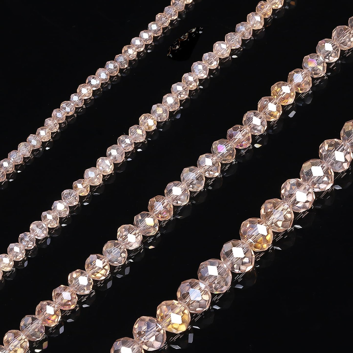 500pcs 6mm Crystal Glass Beads for Jewelry Making Faceted Rondelle Flat Beads for Bracelets Necklace Earrings DIY Crafts (Yellow Crystal AB Bead)