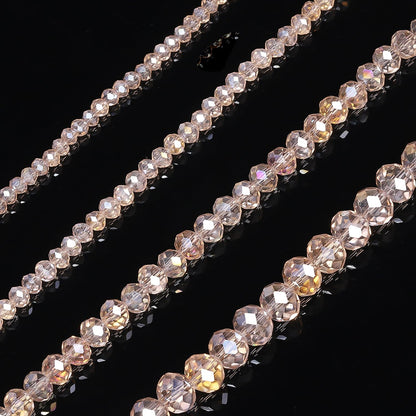 500pcs 6mm Crystal Glass Beads for Jewelry Making Faceted Rondelle Flat Beads for Bracelets Necklace Earrings DIY Crafts (Yellow Crystal AB Bead)
