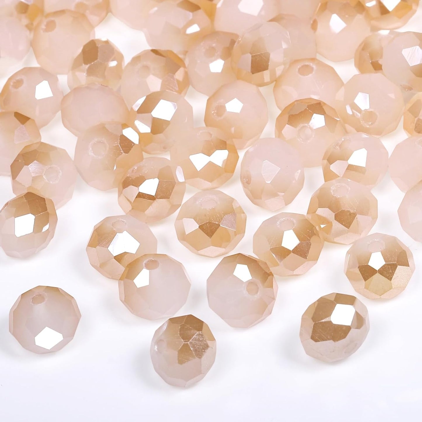 500pcs 6mm Crystal Glass Beads for Jewelry Making Faceted Rondelle Flat Beads for Bracelets Necklace Earrings DIY Crafts (Yellow Crystal AB Bead)