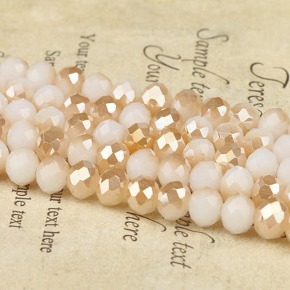 500pcs 6mm Crystal Glass Beads for Jewelry Making Faceted Rondelle Flat Beads for Bracelets Necklace Earrings DIY Crafts (Yellow Crystal AB Bead)