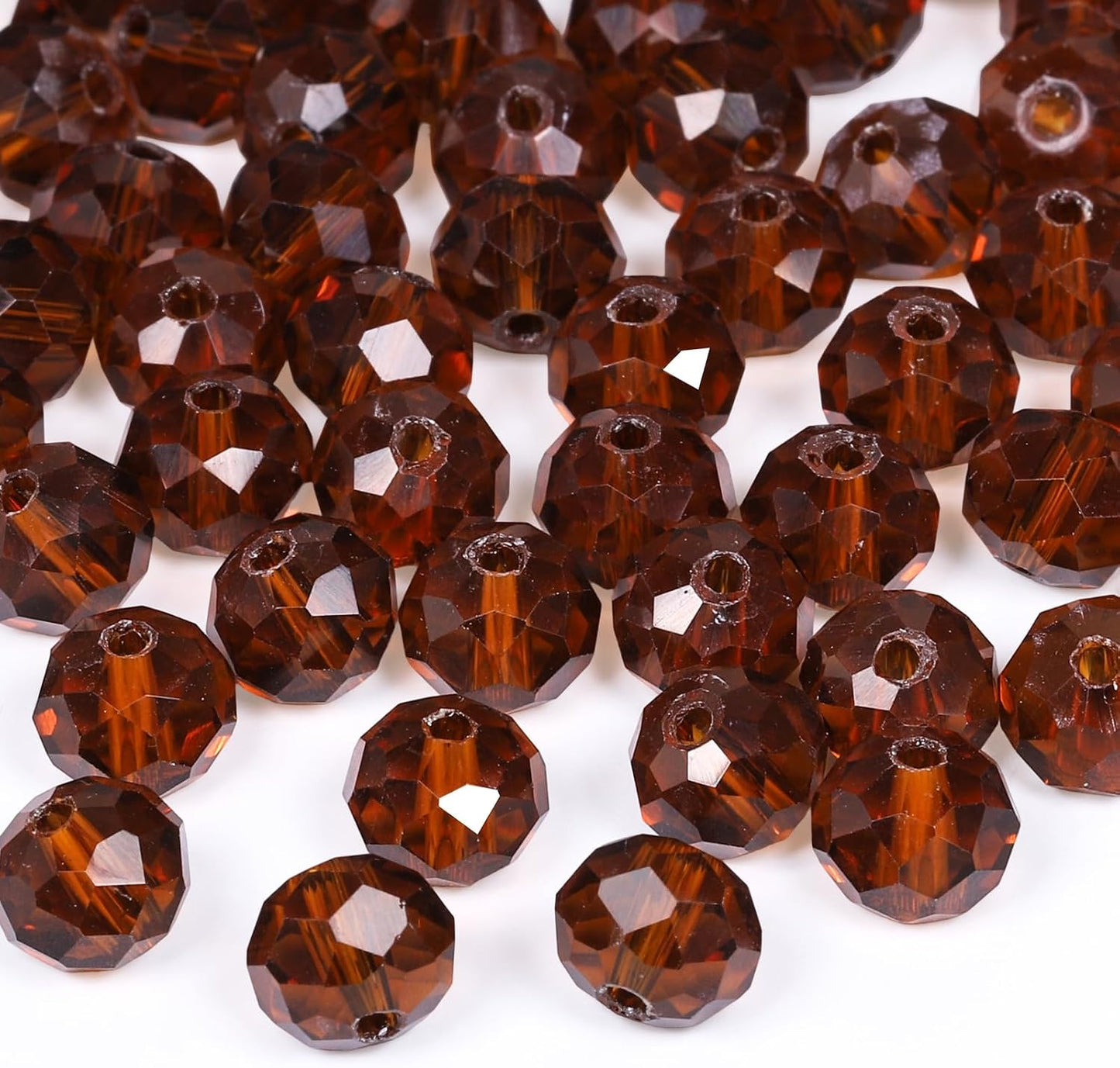 500pcs 6mm Crystal Glass Beads for Jewelry Making Faceted Rondelle Flat Beads for Bracelets Necklace Earrings DIY Crafts (Yellow Crystal AB Bead)