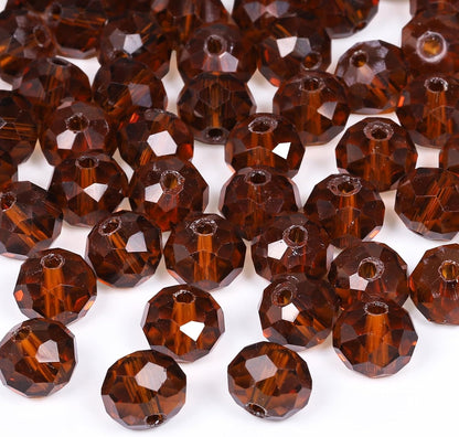 500pcs 6mm Crystal Glass Beads for Jewelry Making Faceted Rondelle Flat Beads for Bracelets Necklace Earrings DIY Crafts (Yellow Crystal AB Bead)