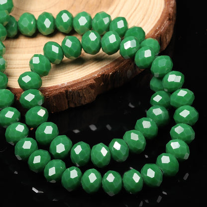 500pcs 6mm Crystal Glass Beads for Jewelry Making Faceted Rondelle Flat Beads for Bracelets Necklace Earrings DIY Crafts (Yellow Crystal AB Bead)