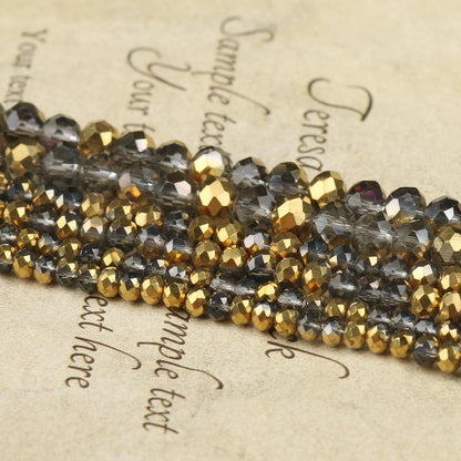 500pcs 6mm Crystal Glass Beads for Jewelry Making Faceted Rondelle Flat Beads for Bracelets Necklace Earrings DIY Crafts (Yellow Crystal AB Bead)