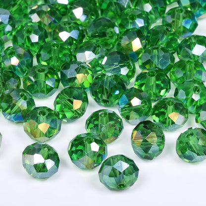 500pcs 6mm Crystal Glass Beads for Jewelry Making Faceted Rondelle Flat Beads for Bracelets Necklace Earrings DIY Crafts (Yellow Crystal AB Bead)