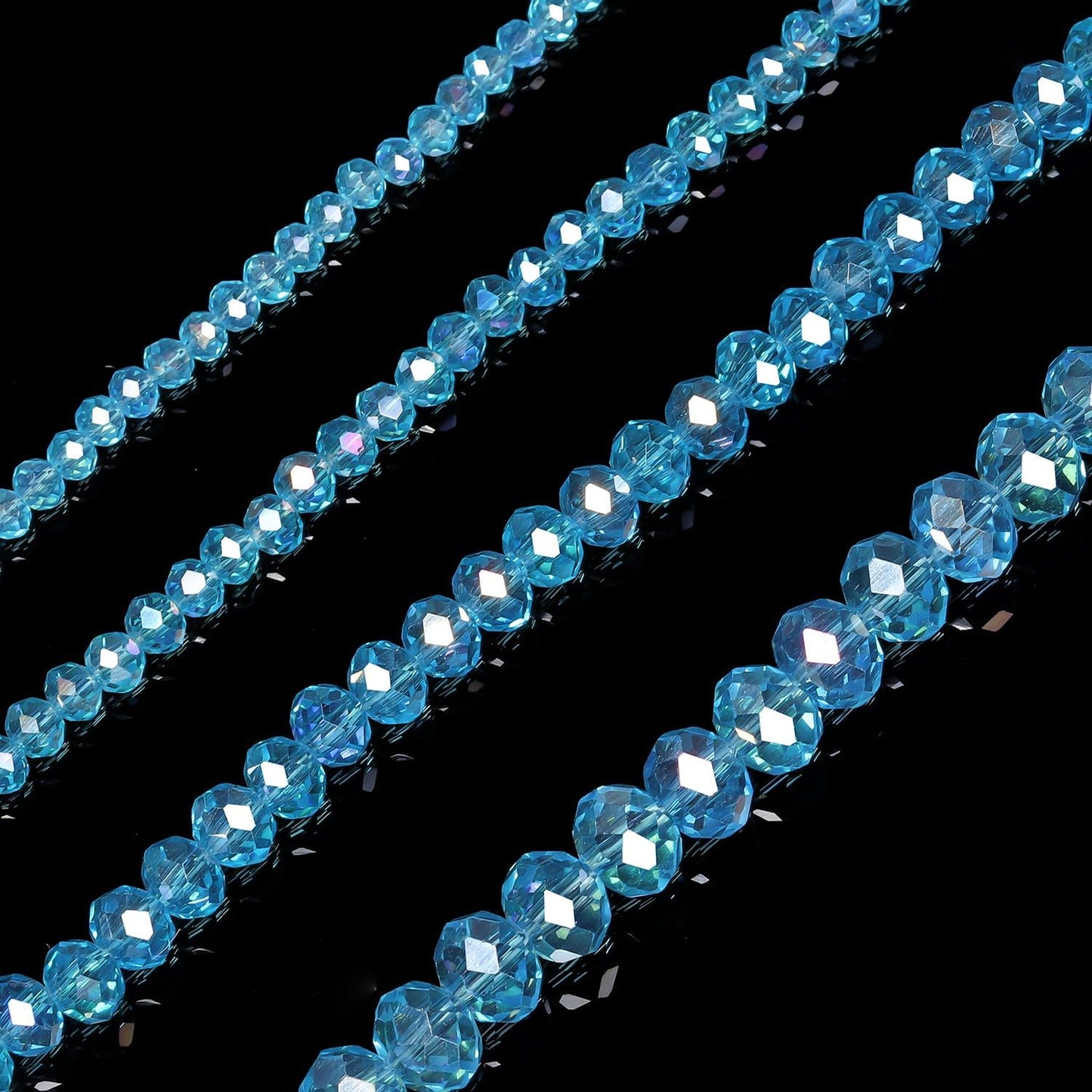 500pcs 6mm Crystal Glass Beads for Jewelry Making Faceted Rondelle Flat Beads for Bracelets Necklace Earrings DIY Crafts (Yellow Crystal AB Bead)