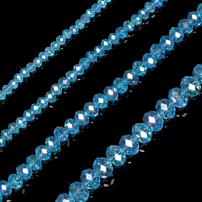 500pcs 6mm Crystal Glass Beads for Jewelry Making Faceted Rondelle Flat Beads for Bracelets Necklace Earrings DIY Crafts (Yellow Crystal AB Bead)