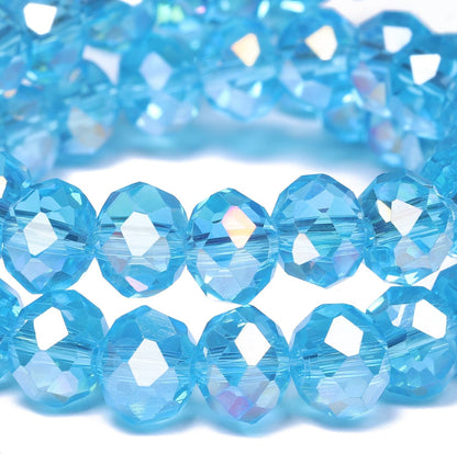 500pcs 6mm Crystal Glass Beads for Jewelry Making Faceted Rondelle Flat Beads for Bracelets Necklace Earrings DIY Crafts (Yellow Crystal AB Bead)