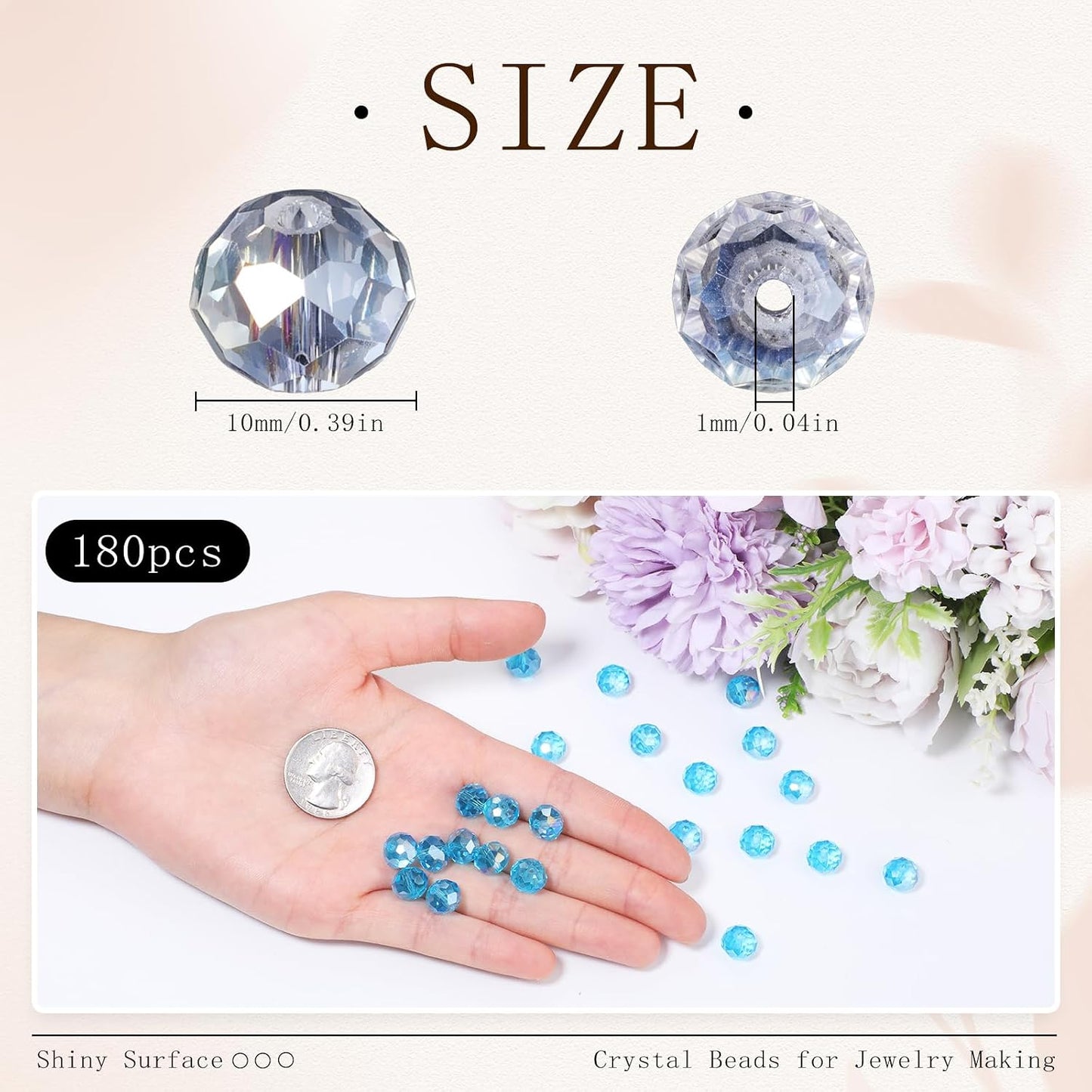 500pcs 6mm Crystal Glass Beads for Jewelry Making Faceted Rondelle Flat Beads for Bracelets Necklace Earrings DIY Crafts (Yellow Crystal AB Bead)