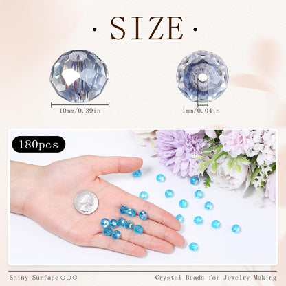 500pcs 6mm Crystal Glass Beads for Jewelry Making Faceted Rondelle Flat Beads for Bracelets Necklace Earrings DIY Crafts (Yellow Crystal AB Bead)