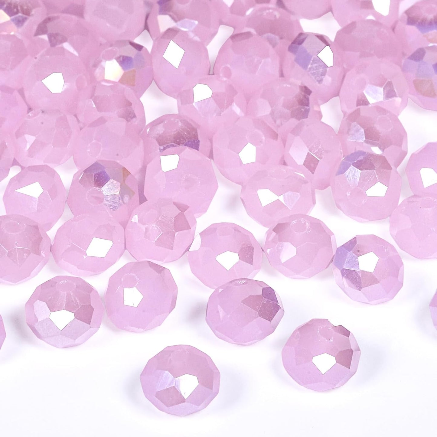 500pcs 6mm Crystal Glass Beads for Jewelry Making Faceted Rondelle Flat Beads for Bracelets Necklace Earrings DIY Crafts (Yellow Crystal AB Bead)