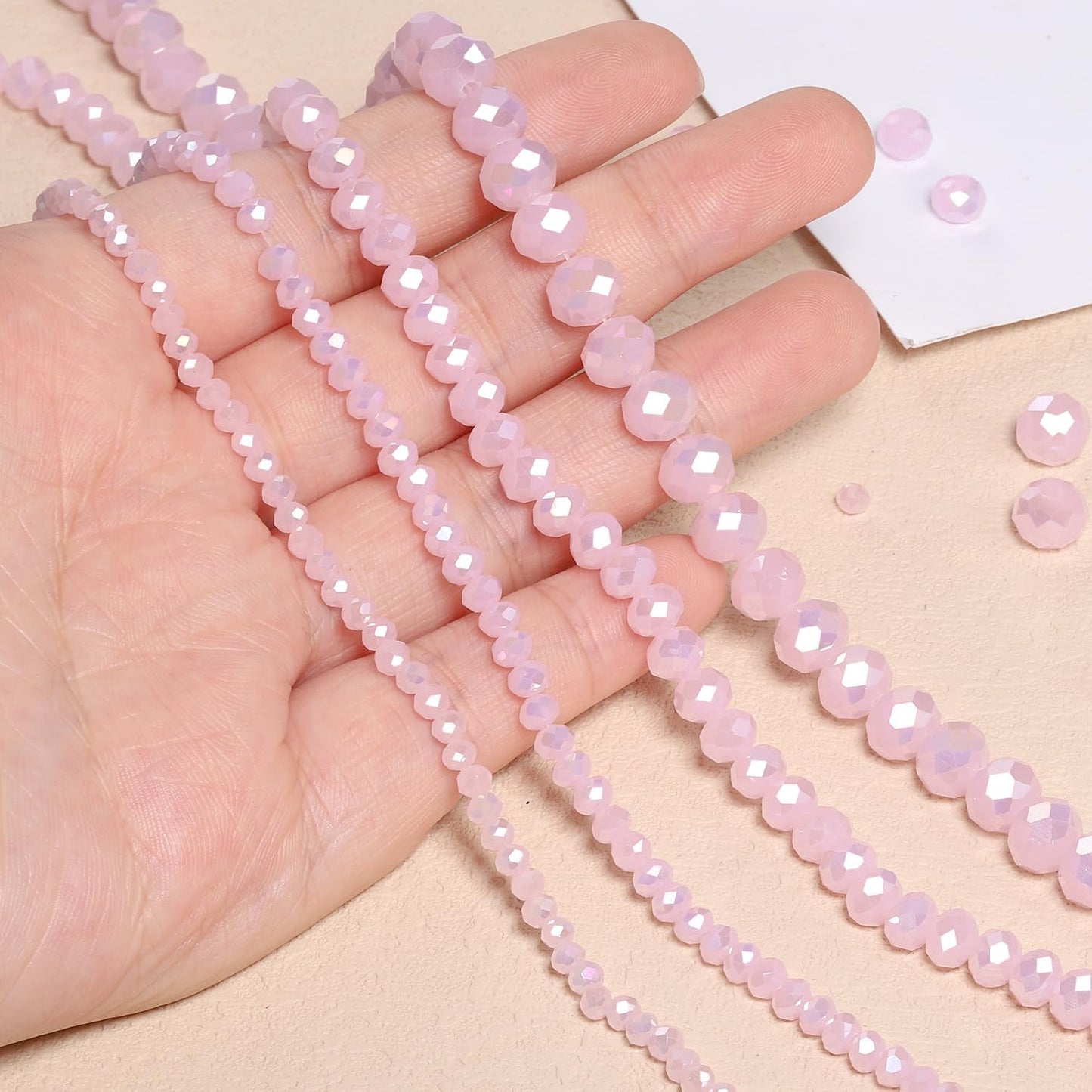 500pcs 6mm Crystal Glass Beads for Jewelry Making Faceted Rondelle Flat Beads for Bracelets Necklace Earrings DIY Crafts (Yellow Crystal AB Bead)