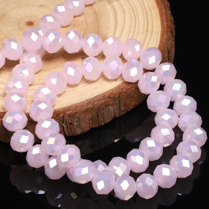 500pcs 6mm Crystal Glass Beads for Jewelry Making Faceted Rondelle Flat Beads for Bracelets Necklace Earrings DIY Crafts (Yellow Crystal AB Bead)