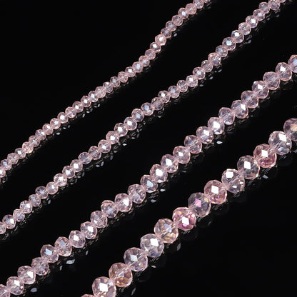 500pcs 6mm Crystal Glass Beads for Jewelry Making Faceted Rondelle Flat Beads for Bracelets Necklace Earrings DIY Crafts (Yellow Crystal AB Bead)